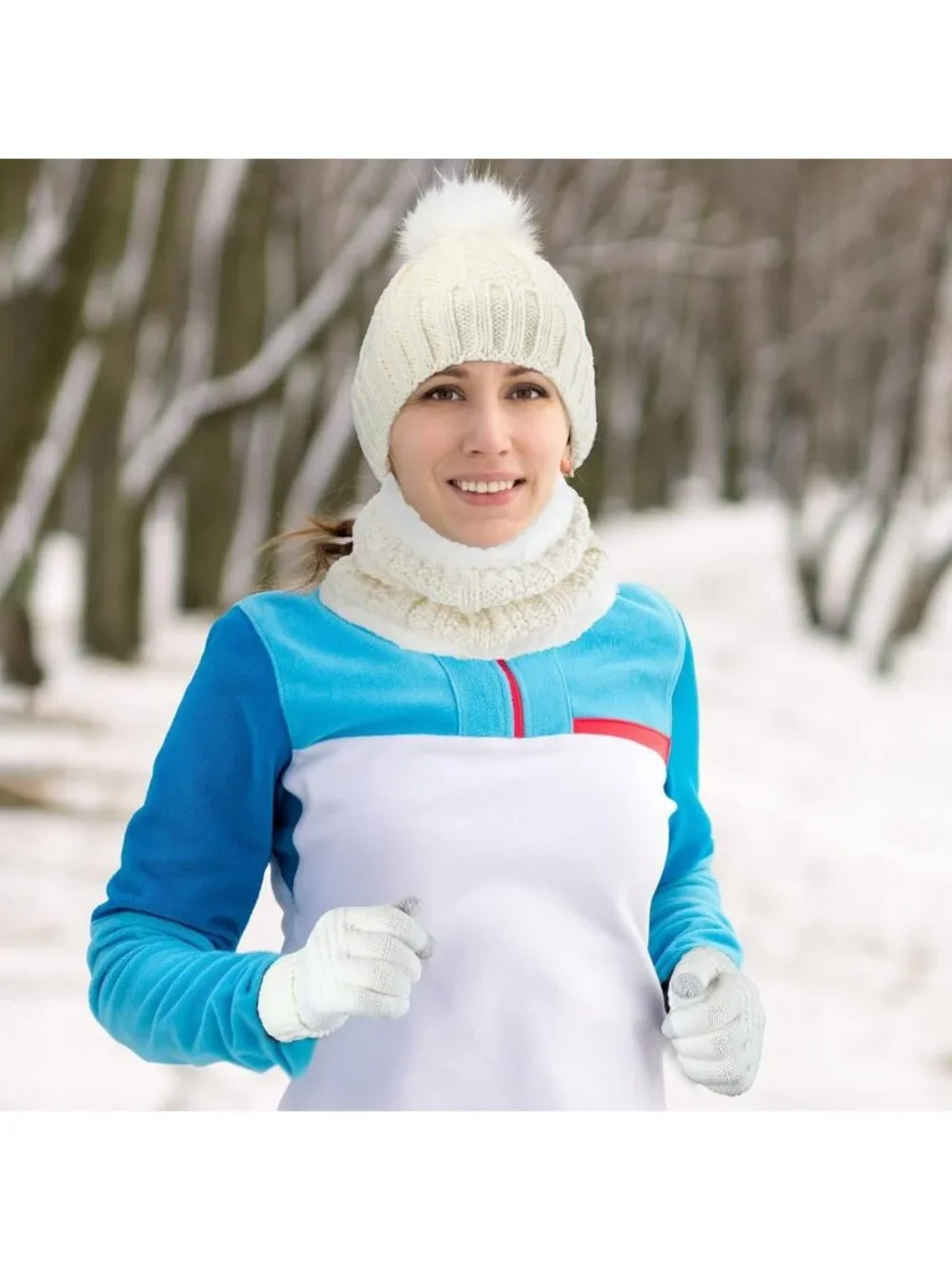 Cozy 5-Piece Winter Set: Warm Beanie, Scarf & Touchscreen Gloves for Women